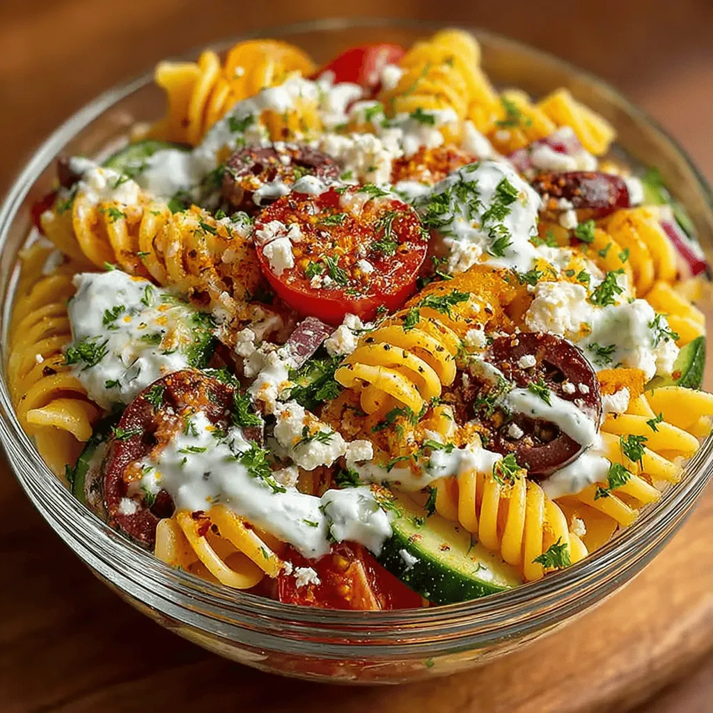 Mediterranean cuisine is celebrated around the world for its diverse flavors, vibrant colors, and health benefits. Characterized by an emphasis on fresh vegetables, whole grains, lean proteins, and healthy fats, this culinary tradition not only tantalizes the taste buds but also promotes overall well-being. The Mediterranean diet is associated with numerous health benefits, including improved heart health, weight management, and reduced risk of chronic diseases. Drawing inspiration from this rich gastronomic heritage, the Mediterranean Bliss Pasta Salad with Tzatziki Dressing emerges as a perfect embodiment of these principles—a dish that is as nourishing as it is delightful.