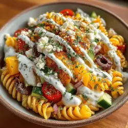 Mediterranean Bliss Pasta Salad with Tzatziki Dressing