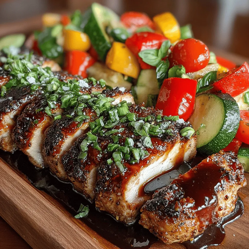 Balsamic Bliss: Glazed Chicken & Veggie Medley is a culinary delight that brings together the succulent flavors of glazed chicken and a vibrant medley of fresh vegetables. This dish is not only visually appealing but also a feast for the taste buds, making it an ideal choice for health-conscious food lovers and busy weeknight dinners alike. The star of this recipe is undoubtedly the harmonious balance of balsamic vinegar and honey, which creates a deliciously tangy glaze that beautifully coats the chicken and vegetables.